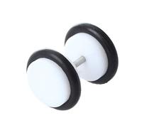 2pcs Pendientes de botón 18G con ensanchador cónico de acrílico 00G con tapón falso con O-Ring - Blanco Elegante y Popular Fashion in Practical