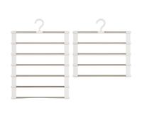 2Pcs Perchero Pantalones,Acero Inoxidable Pantalone,Ahorra Espaci,Perchas Pantalones Múltiples Fines,Plegado Conveniente,Puede Proteger Forma,Adecuado para Todos Pantalones(5/7 Pisos)