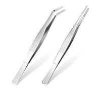 2pcs Pinzas Dobladas De Acero Inoxidable 16cm,antideslizantes,largas,rectas Y Anguladas Para Mascotas Acuáticas O Corales Y Reparación De Cocina