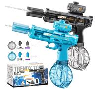 2PCS Pistola de Agua Eléctrica con luz LED,Pistola de Agua Eléctrica para Adultos y Niños,Potente Pistola,Alta Capacidad,para Piscinas,Playas(Negro & Azul)