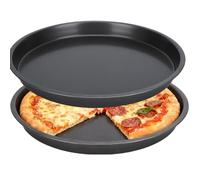2Pcs Pizza Pan,Round NonStick Microwave Pizza Baking Tray,Chip Tray,Non Stick Thickened Carbon Steel Baking Pan For Home Kitchen, ,Restaurant Style Heavy Duty Deep Dish,Warp Resistant(16.5cm/6.49in)