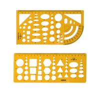 2pcs Plantillas de círculo Plantillas de medición Reglas geométricas, plantillas de dibujo de 2 piezas Herramientas de dibujo para oficinas y edificios escolares Plantillas de dibujos de encofrado