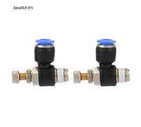 2PCS Pneumatic Air Flow Control Valve Premium Copper Plastic Quick Connect Fitting Regulator for Industrial Pneumatic Systems 6mm Tube Diameter (SL6-01)