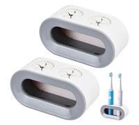2pcs Porta Cepillo de Dientes Montado en la Pared,Soporte Universal para cepillos de Dientes,Soporte Cepillo de Dientes Eléctrico,Soporte de Dientes de Pared,Sin Taladrar Portacepillos de Dientes