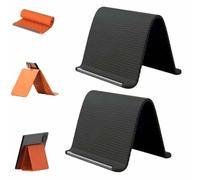 2pcs Portable Foldable Silicone Aluminum Phone Holder,Foldable Flexibles Phone Stand,Bendable Freely into Any Shape,Adjustable Anti-Slip Desktop Mount for Phone Tablet Laptop Home Office(black)