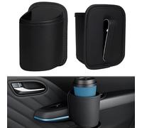 2pcs Portavasos para Coche para Nissan Note E11 E12 2012-2020, Soporte Vasos de Cuero Premium, Organizador Puerta Coche y Mini Papelera con Clip