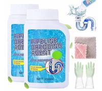 2Pcs Powerful Pipe Dredging Agent,2025 New Drain Cleaner,Drain Clog Remover Agent For Kitchen Toilet Pipeline Quick Cleaning Tool, For Home Users