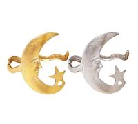 2pcs Pulsera Abierta Con Diseño De Estrellas Y Lunas - Brazalete Ajustable Dorado/plateado Con Diseño De Luna Y Estrella, Exquisita Sencilla Pulsera Abierta Para Mujer, Un Regalo Romántico Para Pareja