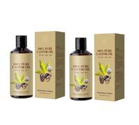 2PCS Pure and Natural Essential Oils Castor Oil for Hair Care, Body Care Plant Massage Oil Base Oil Gentle and To Easy Absorb, Moisturizing Nourishing Repair Dry Frizzy Hair