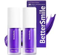 2PCS Purple Blanqueador dental V34,Blanqueamiento Dental Pasta de Dientes Morada,Pasta de Dientes Blanqueadora,Corrector de Color dientes,Teeth Whitening Toothpaste de Viaje