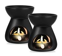 2pcs quemador de vela de cerámica, quemadores de aceite esencial, quemador de aceite con cuchara de vela, lámpara de perfume lámpara aromática difusor de aroma para dormitorio, oficina, hogar