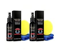 2PCS Quita Arañazos Coche con Esponja y Paño de Limpieza, Reparador Arañazos Profundos Coche, Pulimento Coches Scratch, Car Coating Spray, Nano Scratch Remove para Coches, 30ML*2