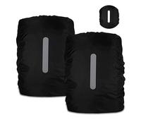 2pcs Raincover para Mochilas con Rayas Reflectantes, 30L-40L Impermeable Mochila Raincover, Raincover Mochilas para Senderismo, Camping, Viajes, Ciclismo (M, Negro + Negro)