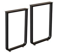 2pcs Rectangulares Patas Para Muebles Altura Regulables, Alto 62/72/100cm, Patas Mesa Comedor Pies De Soporte Estilo Industrial De Metal, Carga De 300kg, Fácil De Instalar Y Limpiar(Black,40x62cm)