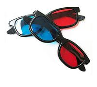 2pcs Red-Blue/Cyan Anaglyph 3D Clip-on Glasses with Box Case Glasses for 3D TV 3D Movie Game Clip Glasses (Blue red)