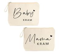 2PCS Regalos Originales para Mujer Neceser,Viaje Multiuso Lona,Bolsa de Aseo Bebe Hecho a Mano,Bolsa de Mamá con Cremallera Bolsa de Lona,Geschenkidee für Das erste Mal Mutter