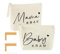 2Pcs Regalos para Futuras Mamás - Bolsa Cosmética Premium con Tarjeta de Felicitación y sobre Elegante, Detalle Emocional para Baby Shower, Cumpleaños o Celebración de Embarazo