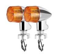 2PCS Retro Universal 12V Motorcycle Turn Signal Lights Round Indicator Lamp Amber Lens for Harley for Suzuki for Honda for Kawasaki,Functional