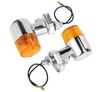 2PCS Retro Universal 12V Motorcycle Turn Signal Lights Round Indicator Lamp Amber Lens for Harley for Suzuki for Honda for Kawasaki,Functional