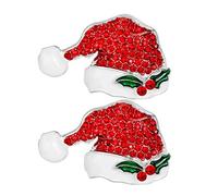 2pcs Rhinestone Tree Brooch Pins Christmas Enamel Brooches Women Breast Pin Jewellery