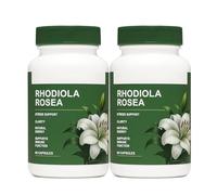 2PCS, Rhodiola rosea orgánica, extracto de planta natural, concentra la mente, promueve el equilibrio emocional general, alivia la fatiga, sin OGM