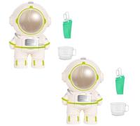 2PCS Robot Astronauta Dispensador De Agua, 15,5x9x8cm Astronaut Water Dispenser con Botella Correa, ABS 250ml*2 Dispensador De Agua para Escritorio, para Niños Niñas, Decoración Escritorio