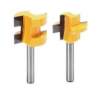 2pcs Router Bit T Slot Tongue Groove Cutter Cutting Tool Set Kit for Woodworking1/4in Shank