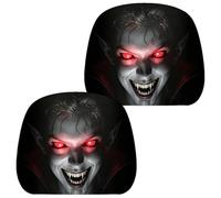 2pcs Scary Car Seat Headrest Cover, Ghost Headrest Covers, Stretchy