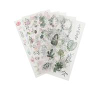 2PCS Scrapbook Sticker Foliage Leaves Flowers DIY Photo Album Decor DIY Diary Album Stick Label Scrapbooking Sticker (Hundred Flowers and One Leaf)