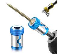 2Pcs Screwdriver Head Magnetic Ring, Removable Magnetic Screw Holder Ring for 1/4 Inch (6.35mm) Hex Shank Screwdrivers and Power Drill Bits (A-Blue)