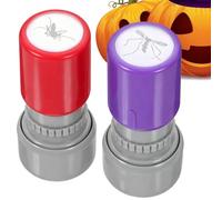 2PCS Self Inking Stamps - ABS 6x2x2cm Black Print Automatic Stamp Random Lid Color - Prank Toy Halloween Party Favor - Funny Fake Bite Stamp For Kids and Adults