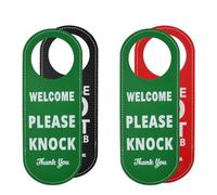 2PCS Señal para Colgar la Puerta, Letreros Colgantes de Puerta Do Not Disturb, Signo de Welcome Please Knock No Molestar Puerta Colgador Cartel Cuero Doble Cara Señal Colgante Perilla Puerta