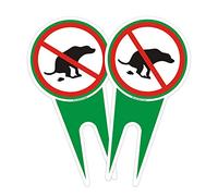 2pcs Señaletica Prohibido Cagadas de Perros 6 * 12" Verde