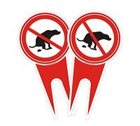 2pcs Señaletica Prohibido Cagadas de Perros Rojo 6 * 12" Rojo …