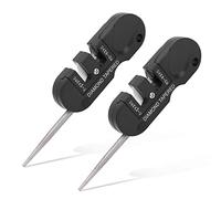 2Pcs/Set 4 En 1 Afilador de cuchillos de bolsillo, afilador de cuchillos de cocina afilador de cuchillos profesional Herramienta de afilado de cuchillos multifuncional para Camping Caza Cocina