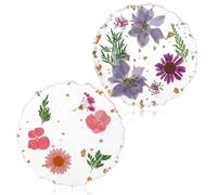 2PCS/Set Dried Flower Coasters, Non-Slip Decorative Floral Resin Coasters, Reusable Exquisite Flower Coaster for Coffee Table Desk Kitchen Bar Mugs(Random Color Scheme)