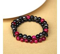 2pcs/set Men Bracelets Beads Natural Stone Black Onyx & Tiger Eye & Hematite Stone Bracelets for Women Men Magnetic Bracelet-16_21cm