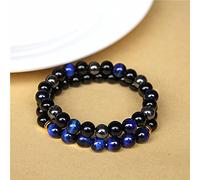 2pcs/set Men Bracelets Beads Natural Stone Black Onyx & Tiger Eye & Hematite Stone Bracelets for Women Men Magnetic Bracelet-15_21cm