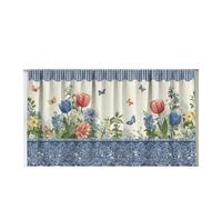2pcs Shading Curtains Spring Tulip and Butterfly Flowers para Armarios