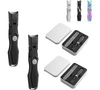 2PCS Sherum Nail Clipper, Nail Clippers, Satismoon Nail Clipper, Comfort Clip Nail Clipper, Large Opening Nail Clippers, Portable Ultra Sharp Nail Clipper, Nail Clippers for Thick Nails (04)