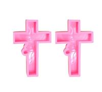 2pcs Silicona Crucifix Moldes para Decoración de Pasteles Prácticos Chocolate Y Dulces Moldes Temas Religiosos Backwares Pastel de Chocolate Fondant Fondant