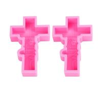 2pcs Silicona Crucifix Moldes para Decoración de Pasteles Prácticos Chocolate Y Dulces Moldes Temas Religiosos Backwares Pastel de Chocolate Fondant Fondant