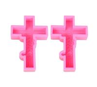 2pcs Silicona Crucifix Moldes para Decoración de Pasteles Prácticos Chocolate Y Dulces Moldes Temas Religiosos Backwares Pastel de Chocolate Fondant Fondant