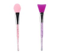 2pcs Silicone Face Mask Cepillo Herramienta de belleza Herramienta de belleza Facial Aplicador de la locura del cuerpo Mantequilla Cepillo del aplicador (rosa y púrpura) Pincel de silicona