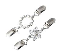 2pcs Silk Scarf Button Corsage Capelets for Women Cardigan Clasp Sweater Guards Clips Antique Brooch Lapel Pin Dresses Clip Shawl Buckle Rhinestones Vintage Miss