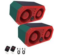 2pcs Sirena Solar de detección de Movimiento al Aire Libre-Equipado con un generador de Ruido de 2 * 130db y luz estroboscópica LED, admite grabación, manténgase alejado de Intrusos