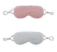 2pcs Sleeping Eye Mask Ice Silk Warm and Cool Adjustable Travel Light Blocking Breathable(Color1 1PCS)