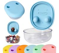 2PCS Snack Box With Finger Lid, No-Mess Easy Grip Snack Container，blue