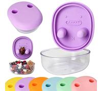 2PCS Snack Box With Finger Lid, No-Mess Easy Grip Snack Container，purple
