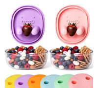 2PCS Snack Box With Finger Lid, No-Mess Easy Grip Snack Container，SET B